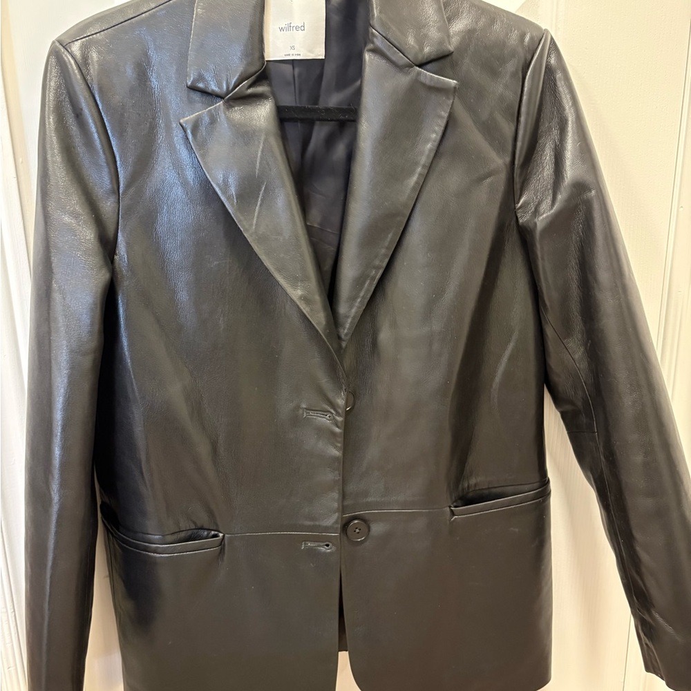 Wilfred Black Leather Blazer XS